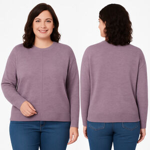 NWT Legendary Outfitters Cozy Crewneck Sweater 2X Heather Purple